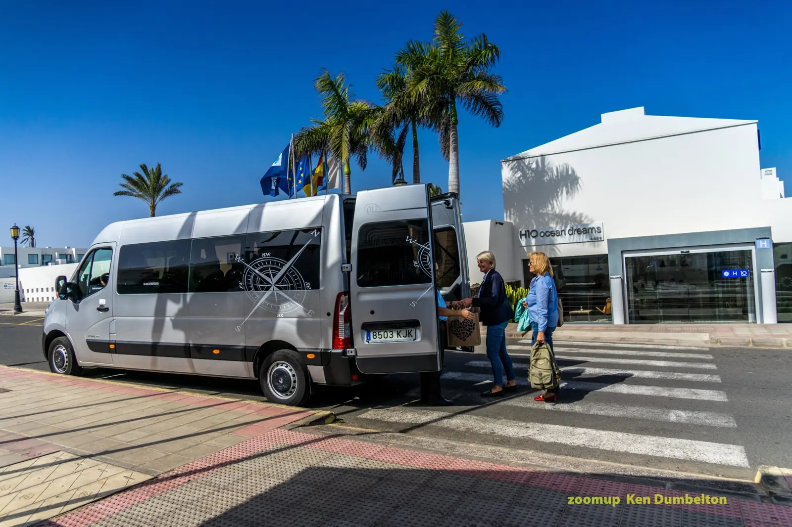Canary Transfer Services minibus on the coast of Fuerteventura